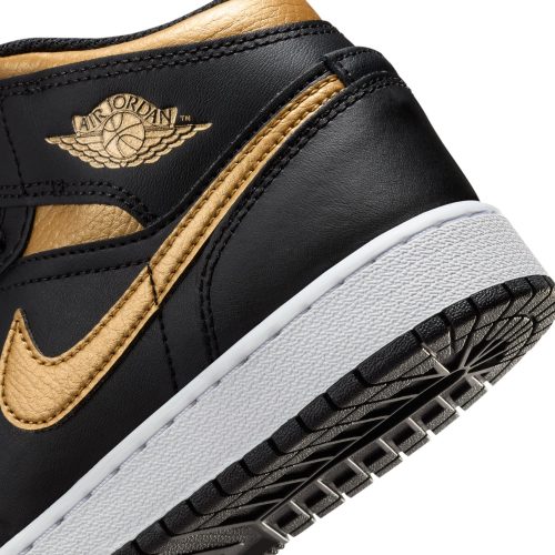 AirJordan1Mid GS Black MetallicGold White DQ8423 07110