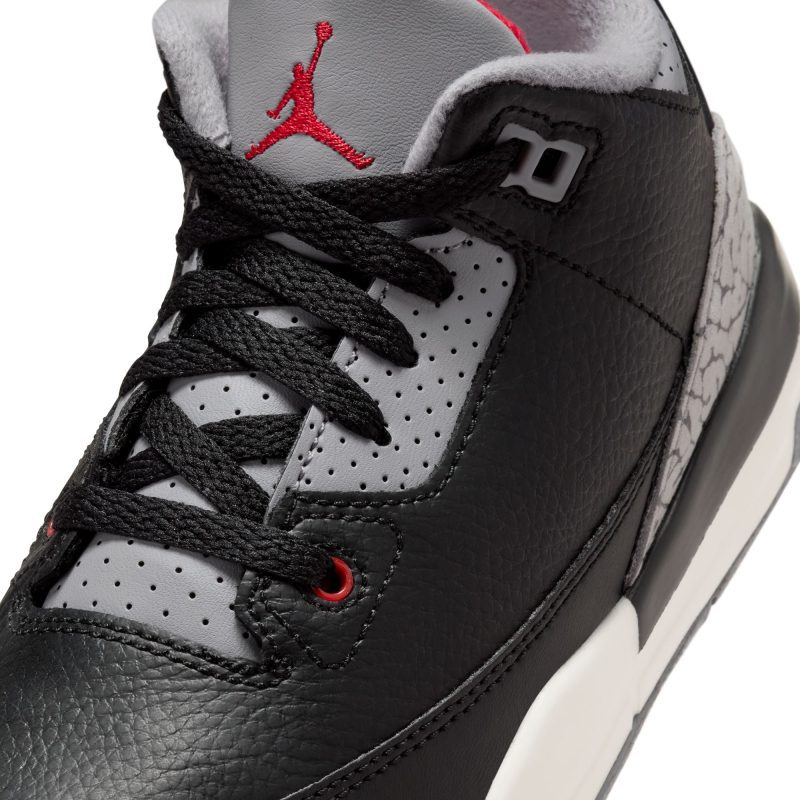 AirJordan3Retro PS Black FireRed CementGrey DM0966 0109