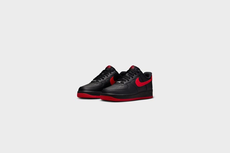 NikeAirForce1 07 Black UniversityRed Black FJ4146 0022