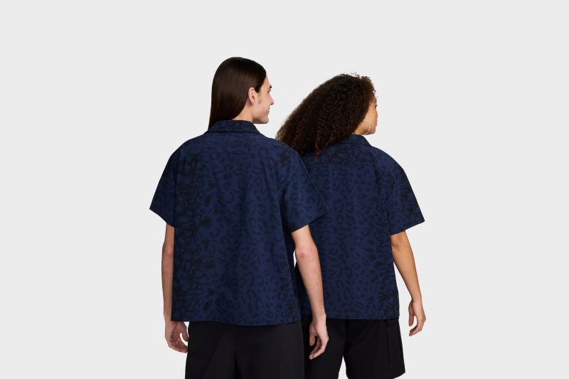 NikeSBPrintBowlerButton UpSkateShirt MidnightNavy FN2595 4102